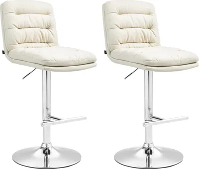 Produktbild von 2er Set Barhocker Damar Stoff chrom creme
