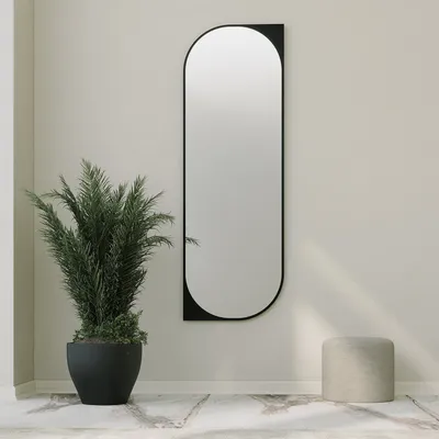 Image de Skye Decor, Livi - Noir, miroir mural, noir, MDF, 52 x 152 x 1,8 cm