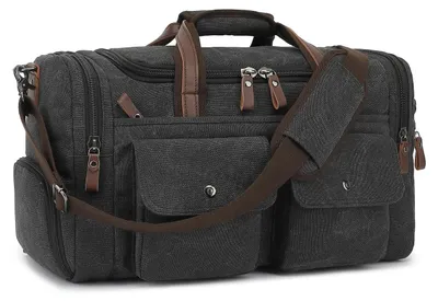 Image de Sac de voyage en toile de 50 litres - Sac de week-end avec compartiment à chaussures