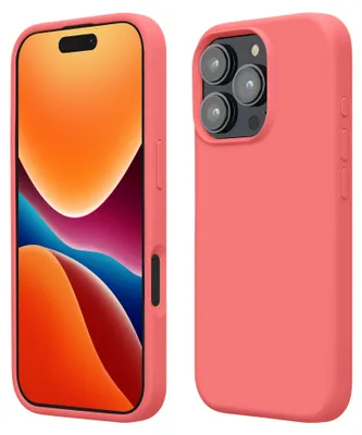 Produktbild von kwmobile Handyhülle für iPhone 16 Pro Hülle, für iPhone 16 Pro Case - Hülle Silikon - kabelloses Laden - Pastell Koralle