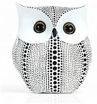 Produktbild von Dekorationsfigur Eule Weiß 15.0 cm – Skulptur für Wohnzimmer, Regal und Büro – EstiloHome