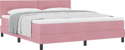Produktbild von Boxspringbett mit Matratze mit Kopfteil Rosa 180 x 200 cm Samt