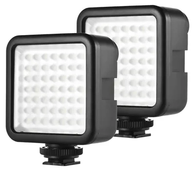 Produktbild von Andoer W49 Mini Interlock Kamera LED Panel Licht Dimmbar Camcorder Videobeleuchtung Mit Schuhhalterung Adapter fuer Canon Nikon Sony A7 DSLR, Packung š€ 2 Stueck