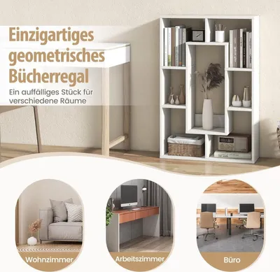 Image de Bibliothèque à 7 étagères, blanche, 60 x 20 x 90 cm