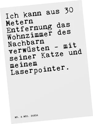 Produktbild von Mr. & Mrs. Panda Postkarte Ich kann aus 30... - Weiß - Geschenk, Haus, bildkarte, Grußkarte, Sprüche, witzig, Frauchen, Postkarten, Ansichtskarten, Tier, Geld, Katze