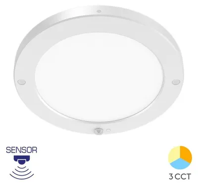 Productafbeelding van Braytron LED plafondlamp met bewegingsmelder, sensorlamp, traplamp, plafondlamp, halverlichting, 20W, wit