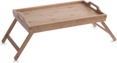 Image de Plateau de lit en bambou, 50 x 30 x 21 cm, marron