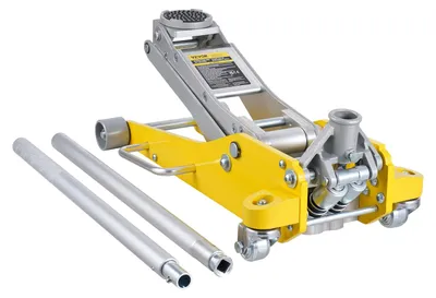 Produktbild von VEVOR Niedrigprofil-Fahrzeugheber 2 Tonnen (4400 lbs), Schwerlast-Eisen-Hydraulik-Rennfahrzeugheber, Hydraulischer Wagenheber, Einzylinder-Schnellhubpumpe, 4,9"-13,2" Hubbereich (Gelb), Doppelzylinder-a, 3 T