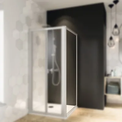 Produktbild von Seitenwand für Falttür Breuer Fara 4 80 cm Klarglas Profilfarbe silber matt