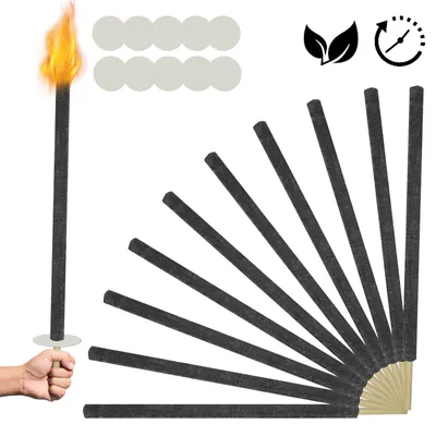 Produktbild von TANYEAR Wachsfackeln 100 Stück, 72 cm, bis 100 Min. Brenndauer, Holzgriff