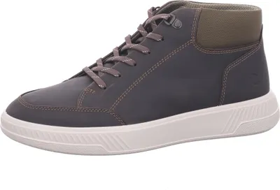A single brown high-top sneaker with a white sole is shown against a white background.