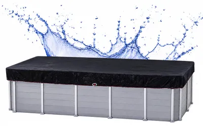 Produktbild von Solar Poolabdeckung Eckig 660 x 360 cm, Schwarz, 200 g/m² PE
