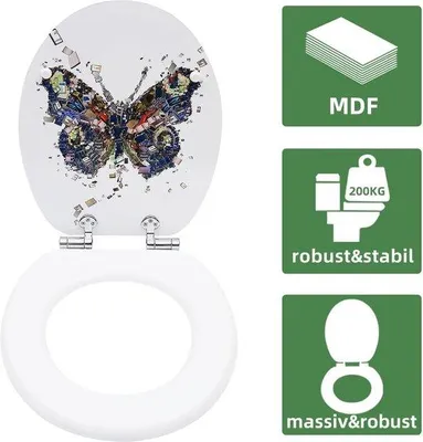 Produktbild von Toiletdeckel mit Schnellschließer für einfache Reinigung, Duroplast-WC-Deckel