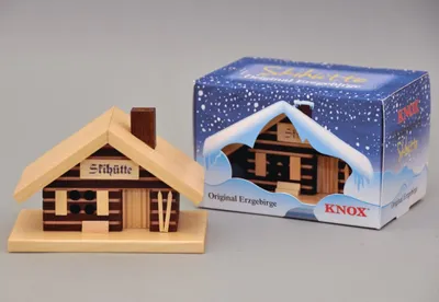 Produktbild von KNOX - Räucherhaus Skihütte - Maße ca. 11x9x11cm, für Räucherkerzen Größe M (Standard) - 329030
