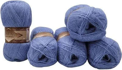 Image de Laine pailletée bleue, 40 cm, 5 x 100 g, laine à effet brillant, 500 g