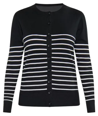 Produktbild von Mutha Damen Cardigan - schwarz-weiß Mutha Damen Cardigan - schwarz-weiß, L