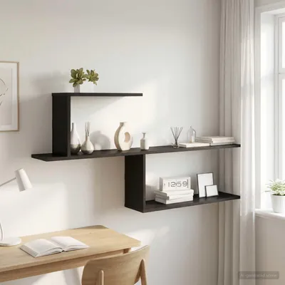 Immagine prodotto di Maison Exclusive - Scaffale a parete in legno di quercia nera, 122 x 18 x 60 cm