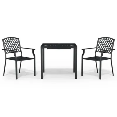 Immagine prodotto di vidaXL Set da pranzo da giardino 3 pezzi in acciaio antracite