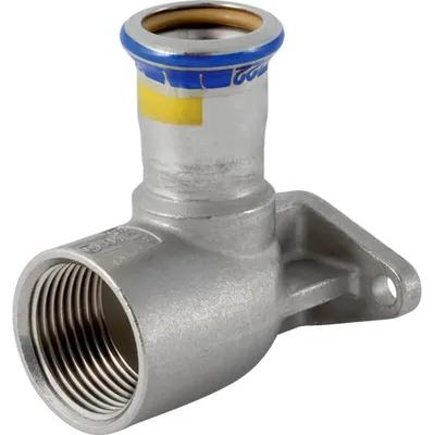 Produktbild von Geberit Gasanschlusswinkel, Mapress Edelstahl, Ø22mm × Rp3/4", für Gaszählergrundplatte, 1 Stk.