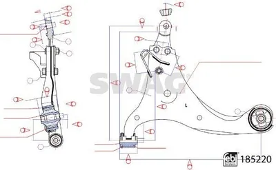 Produktbild von SWAG 33 11 0109 Querlenker Vorne Links für KIA CARENS III (UN)