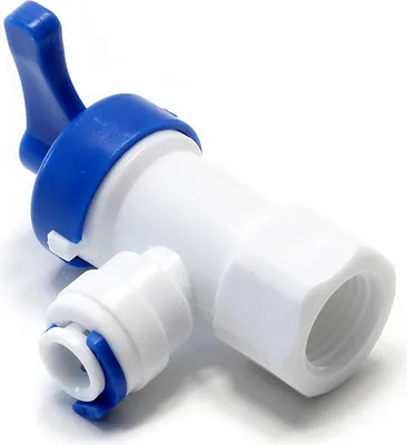 Immagine prodotto di Adattatore per rubinetto osmosi Naturewater con filettatura femmina da 12,91 mm (1/4"), bypass della valvola del serbatoio per l'impianto di osmosi del serbatoio di accumulo