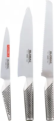 Produktbild von Global Kochmesser Set G-9211: Kochmesser + Brotmesser + kleines Filitiermesser