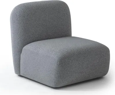 Immagine prodotto di Poltrona moderna in tessuto grigio con struttura in legno