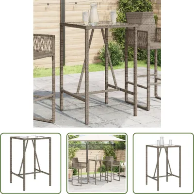 Produktbild von The Living Store Garten-Bartisch Grau 70x70x110 cm Poly Rattan