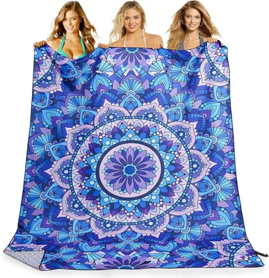Produktbild von Strandtuch 200x145 cm, Mikrofaser, sandfrei, buntes Muster, für Strand