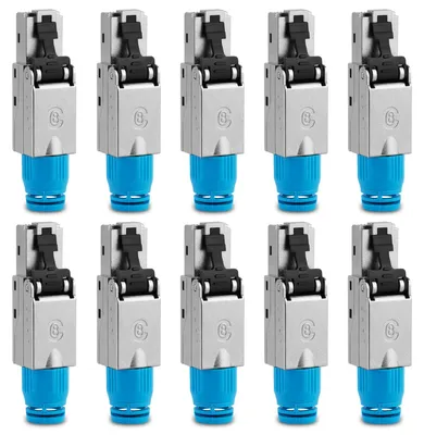Produktbild von Netzwerkstecker RJ45 Stecker Cat8 CAT8.1 10 Steckverbinder werkzeuglos geschirmt