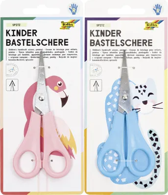 Produktbild von folia Kinder-Bastelschere spitz Länge: ca. 135 mm zufällige Farbe (1 Stück)