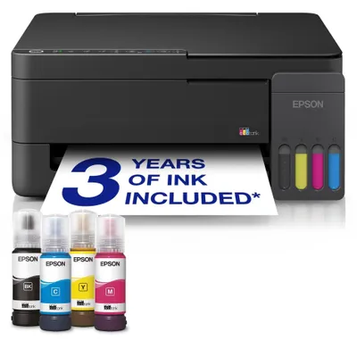 Produktbild von Epson EcoTank ET-2910, Tintenstrahl, Farbdruck, 5760 x 1440 DPI, A4, Direktdruck, Schwarz