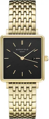 Produktbild von ROSEFIELD Damenuhr  Boxy Schwarz Gold eckig QBSG-Q017
