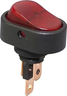 Zdjęcie produktu dla Przełącznik kołyskowy samochodowy 12 V 20 A, z czerwoną diodą LED, montaż otworowy, WŁ./WYŁ. 3-biegunowy ASW-20D-3