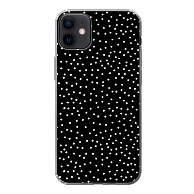 Produktbild von MuchoWow® Handyhülle Schutzhülle Hülle für iPhone 12 mini Polka dots - Schwarz - Weiß Silikon Softcase Handy Hülle - Bild