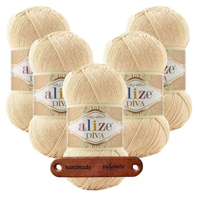 Produktbild von 5 x ALIZE Diva 368 Camel mit Label