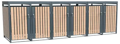 Obrázok produktu pre Westmann kovový box na odpadky Planta 6x240 L box na odpadky so strieškou na kvetináč 84x396x124 cm