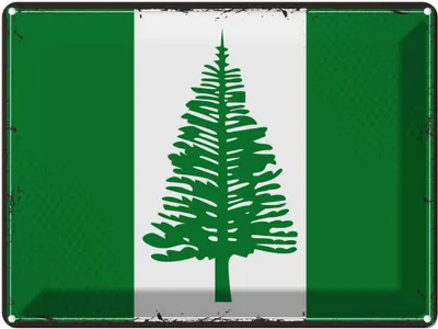 Produktbild von vianmo Blechschild 30x40 cm Norfolkinsel Retro Flagge Fahne Wappen