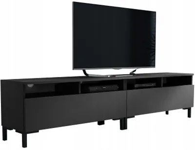 Produktbild von Moderne schwarze RTV-Sideboard 200 cm mit Füßen