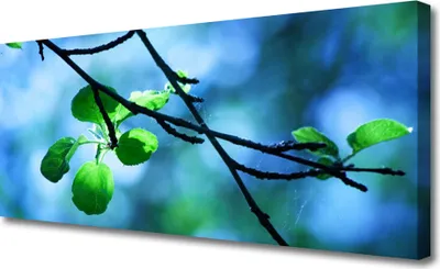 Produktbild von Tulup Leinwand-Bilder 125x50 Wandbild Canvas Kunstdruck Zweig Blätter Pflanzen
