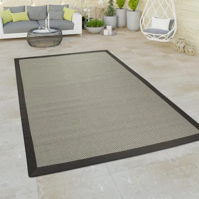 Produktbild von In- & Outdoor Teppich Balkon Terassen, Sisal Optik, Grau Grün in versch. Farben Grösse 120x170 cm