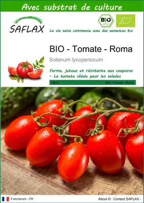 Image de SAFLAX  -- Tomate - Roma - 15 graines - Avec substrat - Solanum