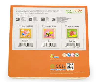 Productafbeelding van Viga 50140: Handzaam, plat puzzelspel - Marienvlinders
