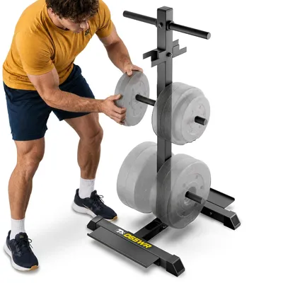 Produktbild von TREX SPORT Hantelscheibenständer TX-065WR | Stabil, rutschfest, bis 360kg |Stahl Langhantelständer für Hantelscheiben, Hantelstangen, Trainingszubehör