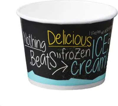 Immagine prodotto di DEPA® - Cup | Ijscup | Cartone + PE | 200 ml | 8 oz | Ø 95 mm | 62 mm | Blu/nero | Manicotto con 50 pezzi