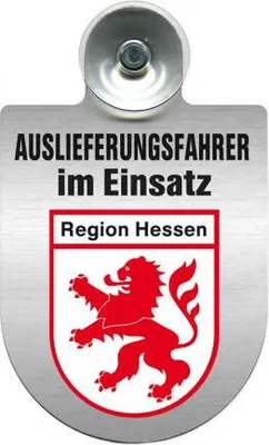 Produktbild von Einsatzschild Windschutzscheibe incl. Saugnapf - Auslieferungsfahrer im Einsatz - 309365 - incl. Regionen nach Wahl Color - Region Hessen