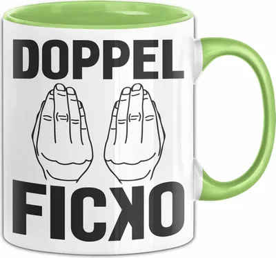 Produktbild von Italiener Doppel Ficko Tasse Geschenk Italien Itelienische Geste Geschenkidee Kaffee-Becher (Grün)
