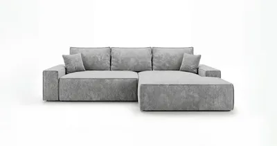 Produktbild von CORNERO Ecksofa mit schlaffunktion VERONA rechts grau Cord Poso 55 - Schlaffunktion, Bettkasten