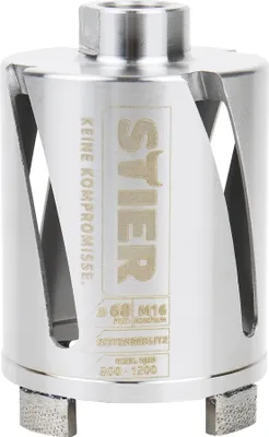 Produktbild von STIER Premium Diamant Dosensenker Mauerwerk Bohrkrone, Durchmesser: 68 mm, Bohrkopftiefe: 70 mm, M16, Seitenschlitze für Staubabtransport, Bohrkrone für Steckdosen, Dosenbohrer