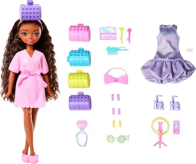 Produktbild von Barbie Dream GET READY WITH Brooklyn“-Modepuppe mit Überraschungs-Accessoires und mehr als 15 Looks, Modepuppe, Weiblich, 4 Jahr(e), Junge/Mädchen, 298 mm, 220 g